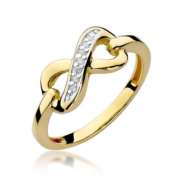 Inel Aur 14K cu Diamante Naturale 0.04 ct (Varianta: Galben)