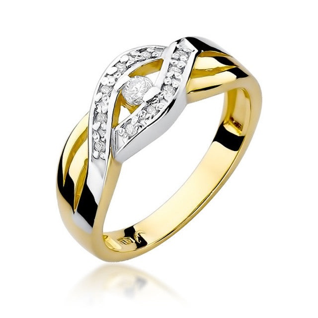 Inel Aur 14K cu Diamante Naturale 0.10 ct (Varianta: Galben)