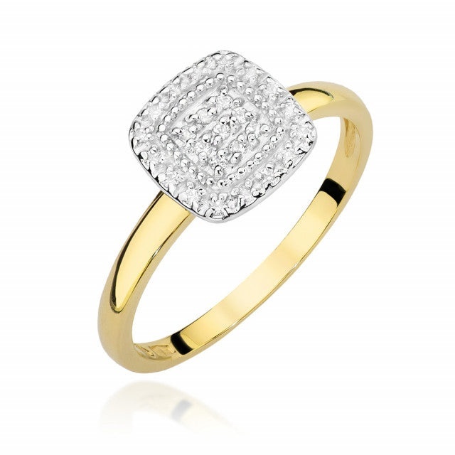 Inel Aur 14K cu Diamante Naturale 0.13 ct (Varianta: Galben)