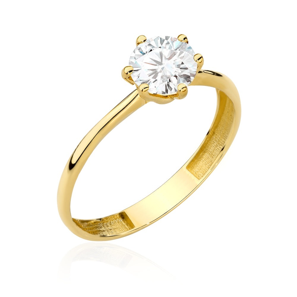 Inel Aur 14K cu Zirconiu Central Elegant (Greutate: 1.50, Măsură: 10)