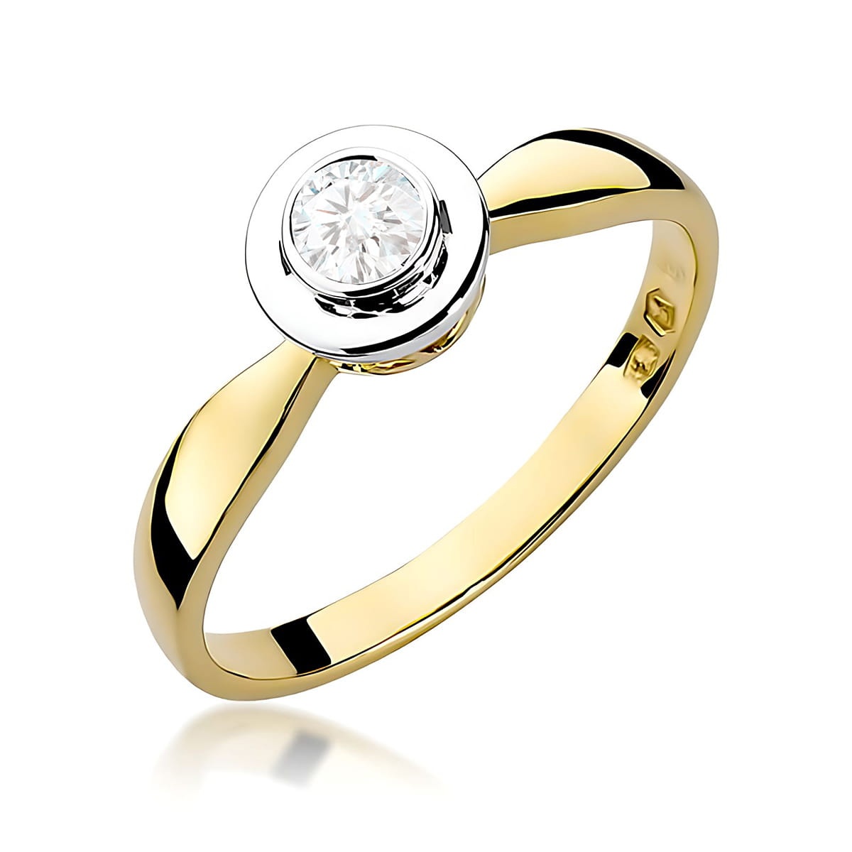 Inel Aur 9K cu Diamant de Laborator 0.20 ct (Varianta: Galben)