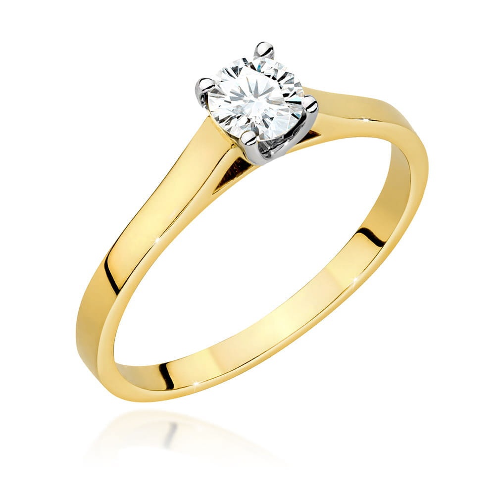 Inel Aur 9K cu Diamant de Laborator 0.50 ct (Varianta: Galben)