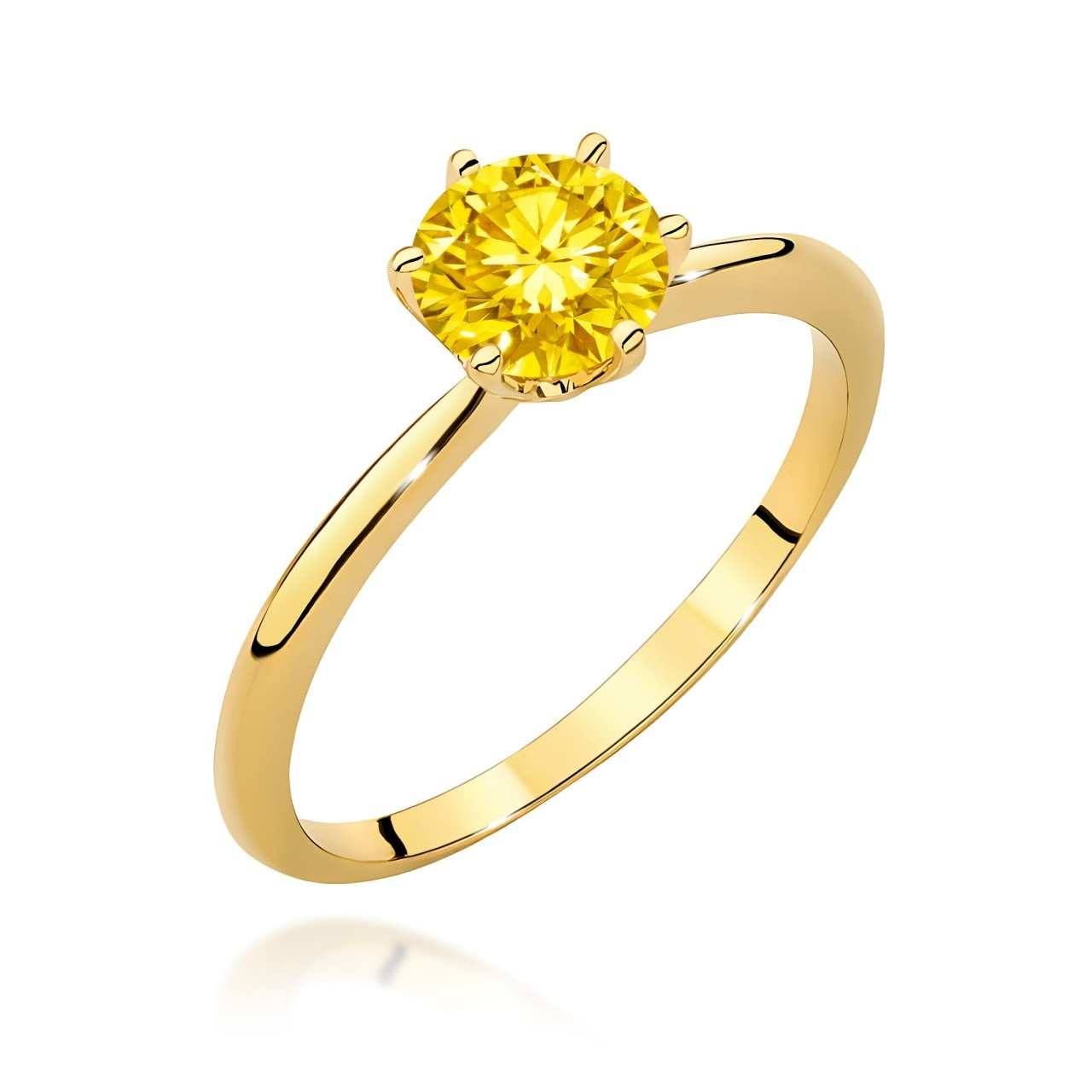 Inel Aur 9K cu Diamant de Laborator 1.00 ct (Varianta: Galben)