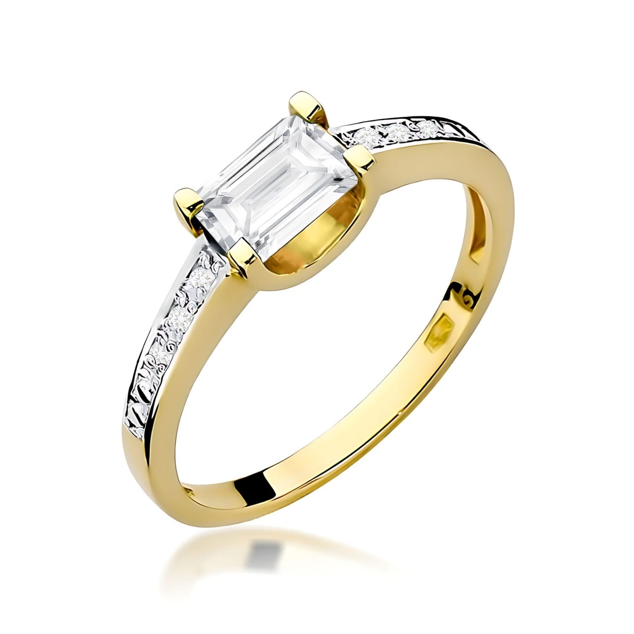 Inel Aur 9K cu Diamante de Laborator 0.63 ct (Varianta: Galben)