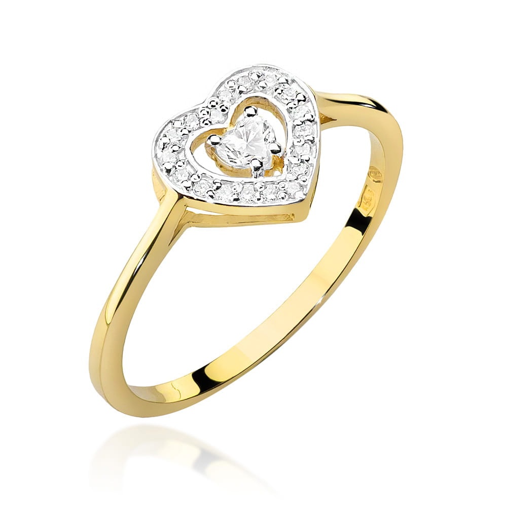 Inel Aur 9K cu Diamante Naturale 0.19 ct (Varianta: Galben)