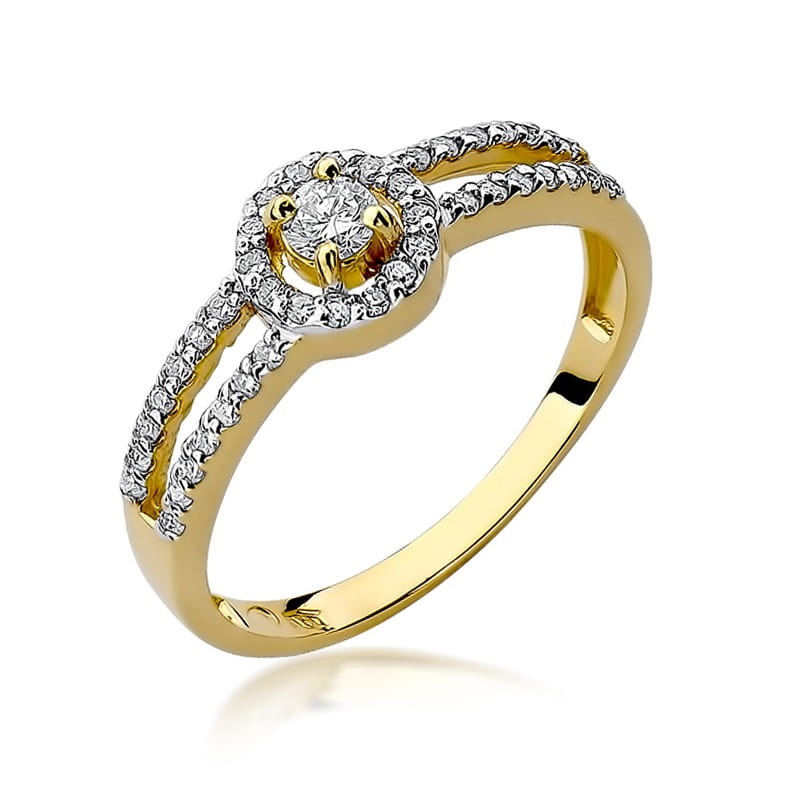 Inel Aur 9K cu Diamante Naturale 0.31 ct (Varianta: Galben)