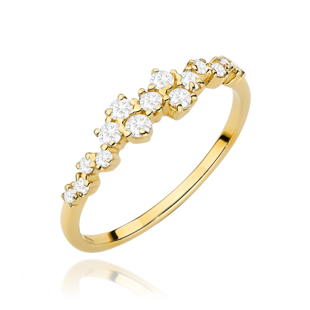 Inel Aur 9K cu Diamante Naturale 0.33 ct (Varianta: Galben)