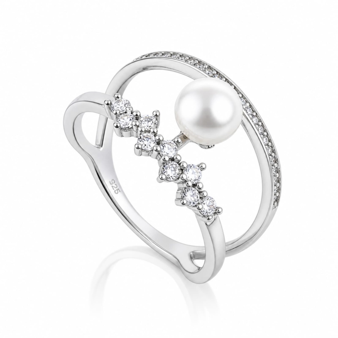 Inel Pearl Crown din Argint 925 3.6g (Mărime: M57)
