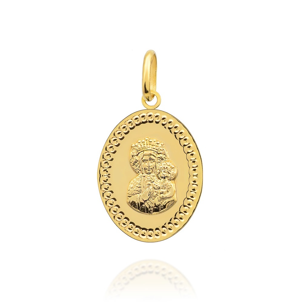 Medalion Oval Aur 14k cu Fecioara Maria si Iisus Hristos (Greutate: 0.96)