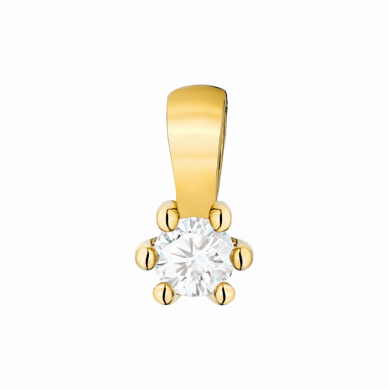 Pandantiv Aur 14K cu Diamant de Laborator 0.10 ct (Varianta: Galben)