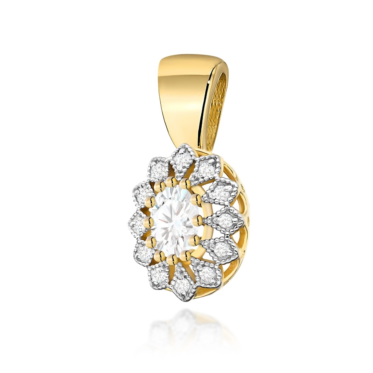 Pandantiv Aur 14K cu Diamante de Laborator 0.50 ct (Varianta: Galben)