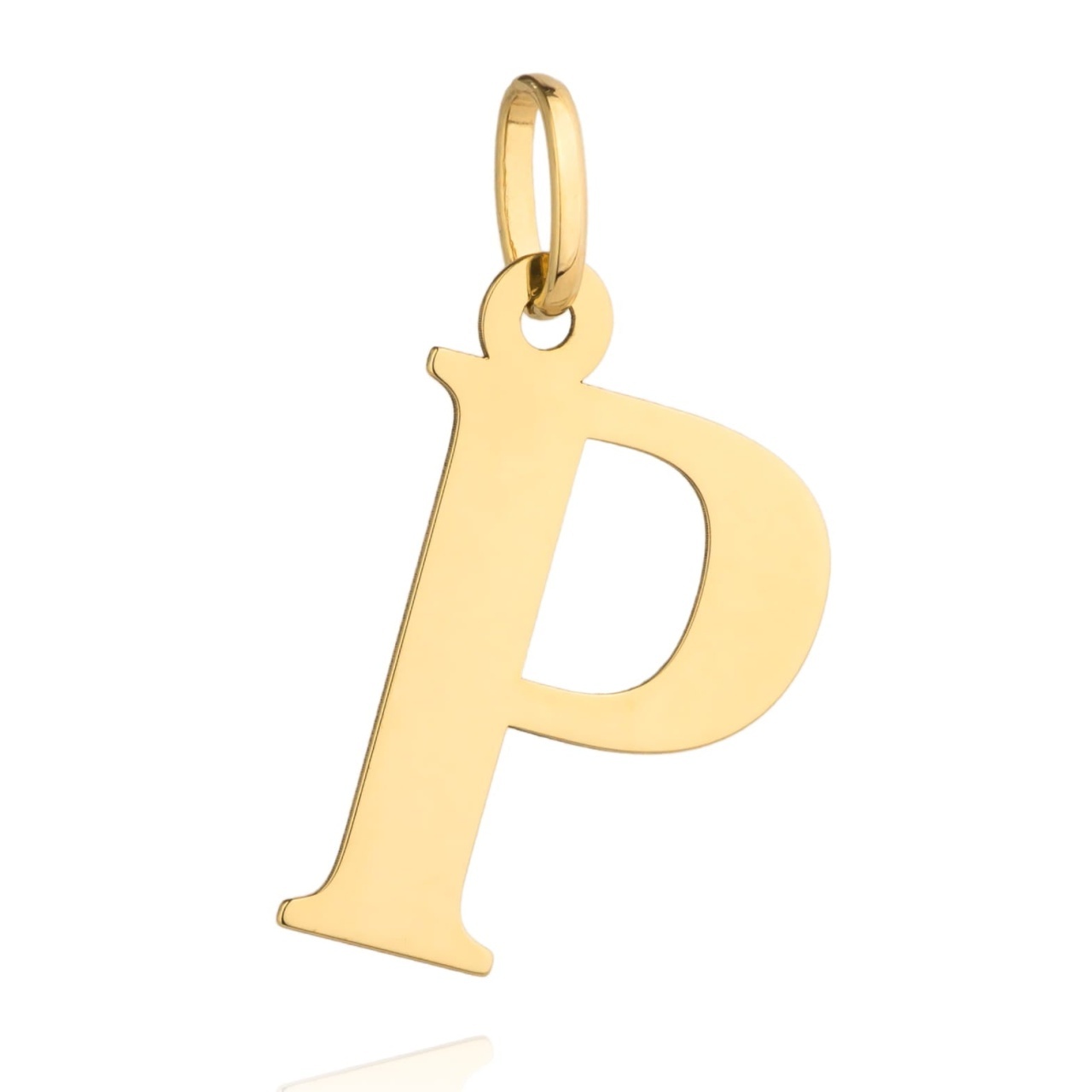 Pandantiv Aur 14K cu Litera P, 24x13 mm (Greutate: 0.56)