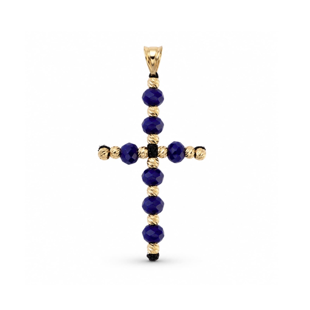Pandantiv Cruce Dark Blue din AUR 14K