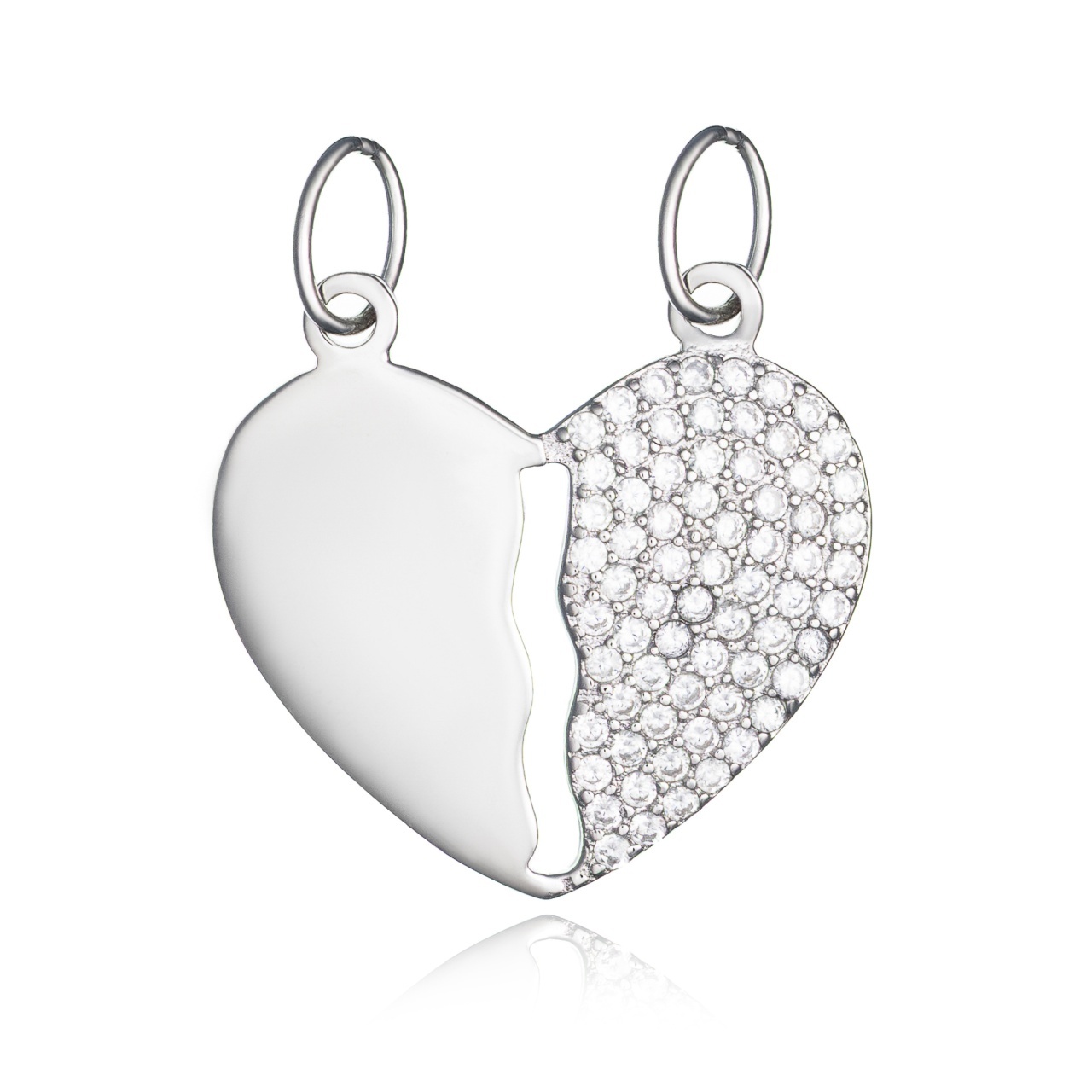 Pandantiv Splitted Heart din argint 925 2.6g