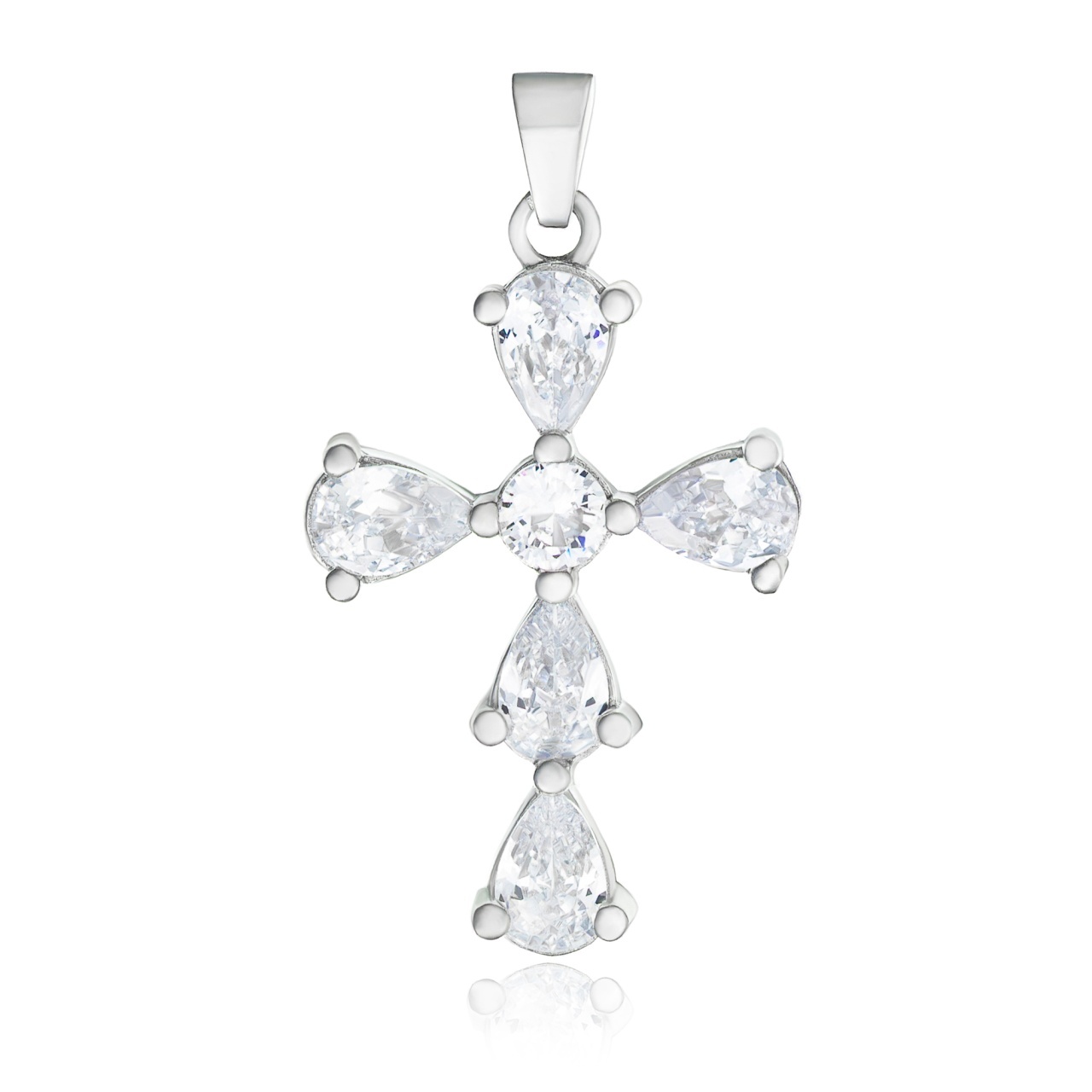 Pandantiv Stellar Cross din argint 925 cu cristale 4.10g