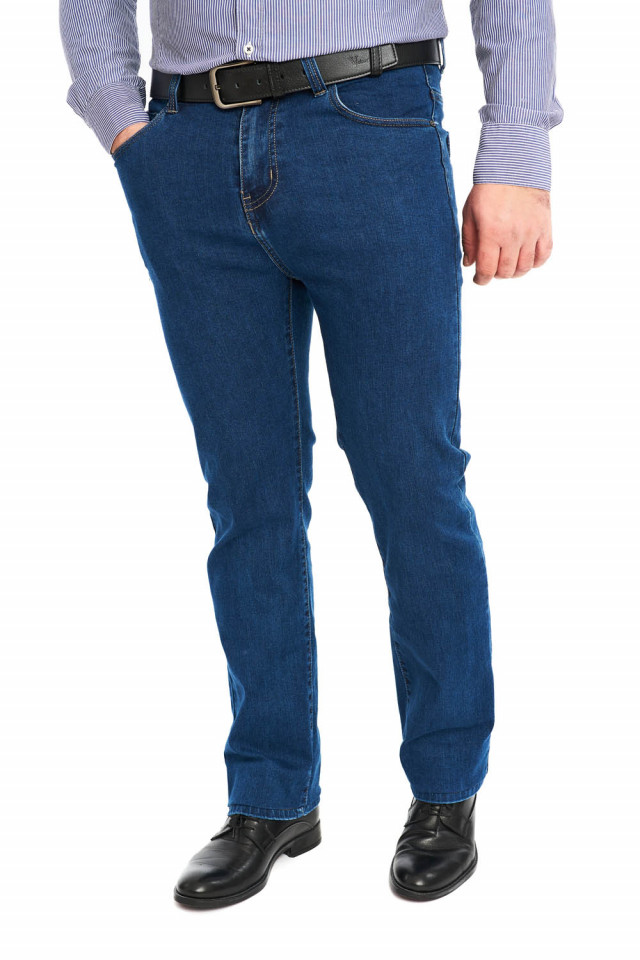 Blugi clasici barbati, regular, Timeless Comfort, albastru