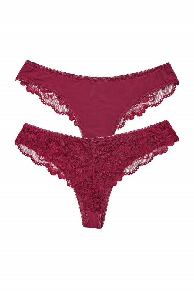 Chilot dantelat cu croiala braziliana, Vanessa, set 2 perechi