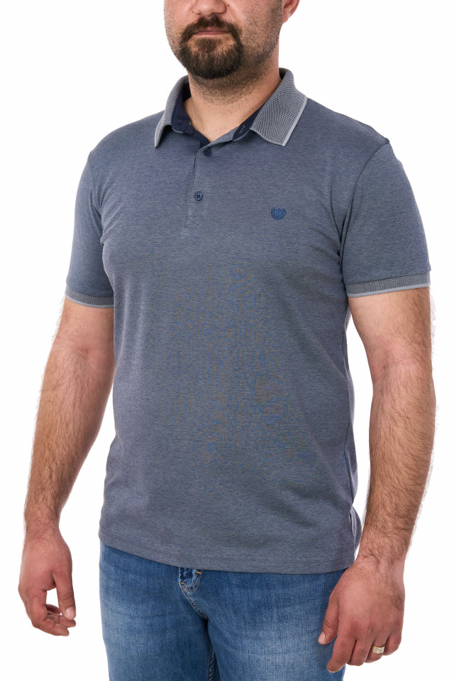 Tricou polo uni, Simenti, gray blue