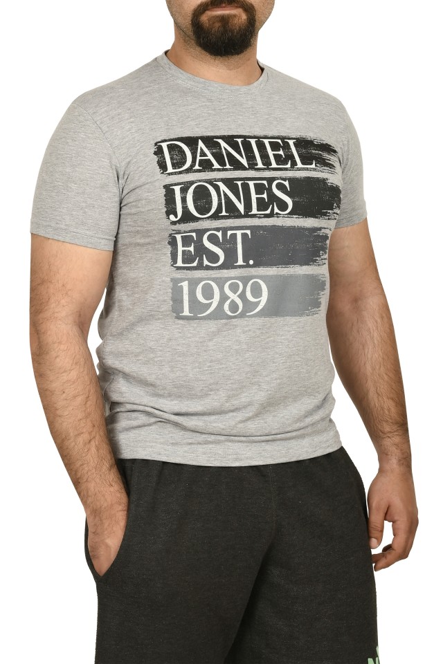 Tricou barbat cu imprimeu, gri