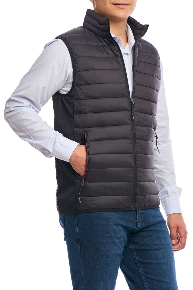 Vesta barbati subtire, Urban fit, negru