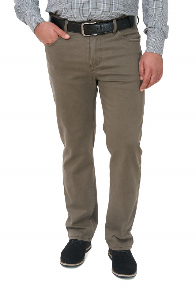 Pantaloni casual cu buzunar drept, Realize, maro cenusiu