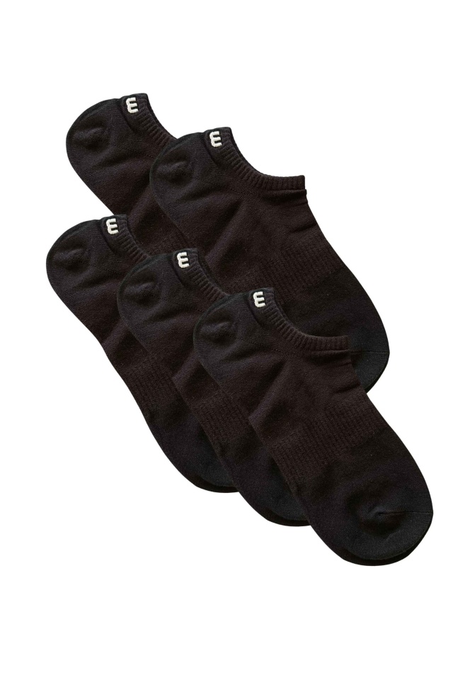 Sosete scurte barbati negre cu detaliu brodat – set 5 perechi