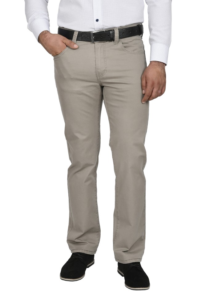 Pantaloni barbati, regular fit, gri deschis