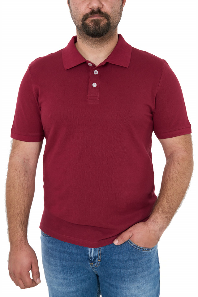Tricou polo clasic, big size, Patrik, grena