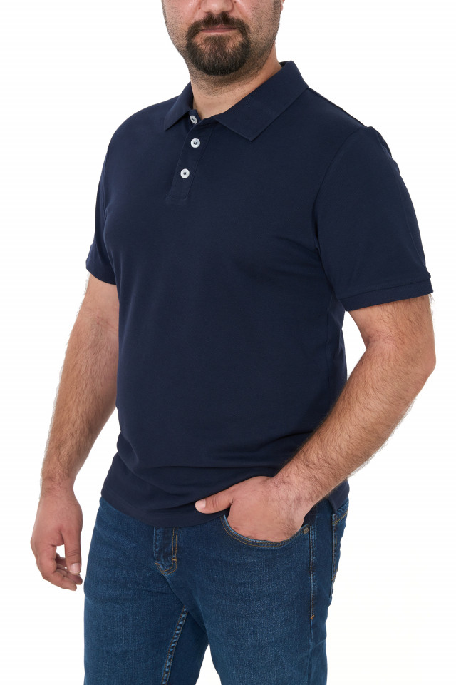 Tricou polo clasic, Patrik, bleumarin inchis