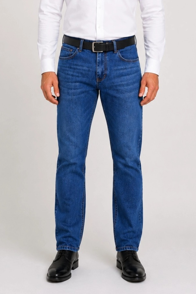 Blugi barbati clasici, croiala dreapta, model Enzo, albastru (Marime pantalon: W34)