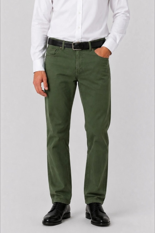 Pantaloni clasici de vara pentru barbati – Vero, Verde Oliv