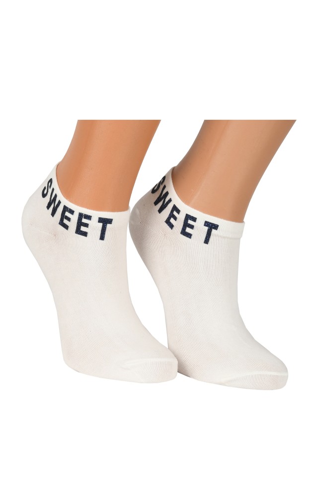 Sosete dama SWEET, set 2 perechi, alb