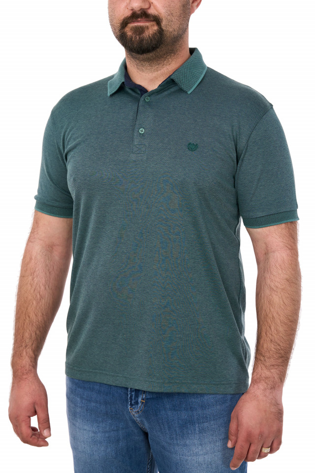 Tricou polo uni, Simenti, verde forest