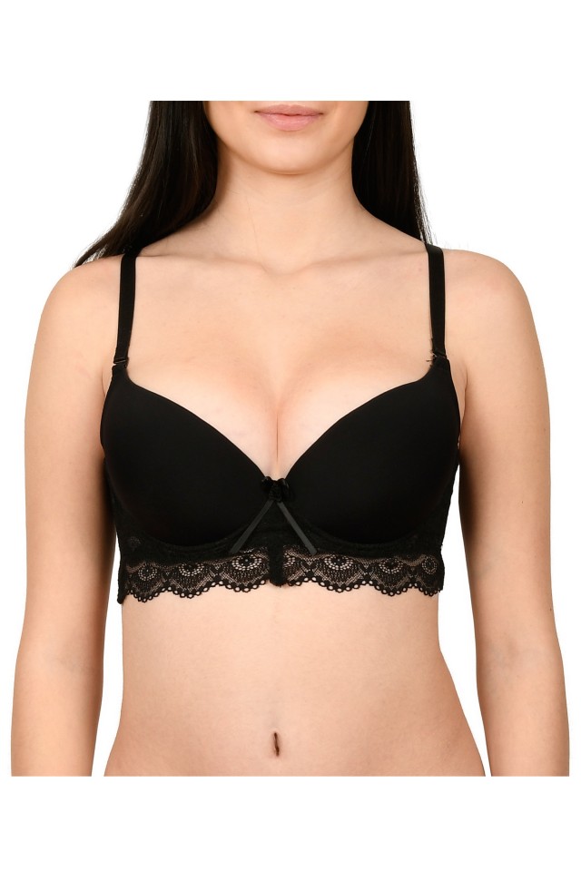 Sutien semi-corset, cu decolteu in V, Lemila, negru