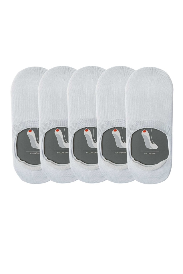 Talpici low-cut barbati Basic White – set de 5 perechi