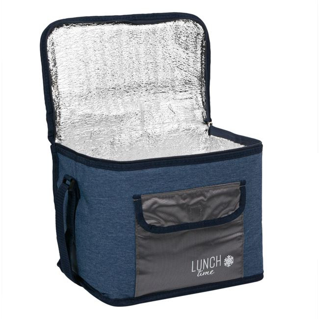 Geantă termoizolantă albastru jeans, 31x24x20 cm - 14 lt
