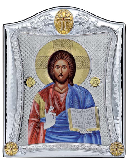 Icoana Ag925 lemn Pantocrator 16,5x20cm