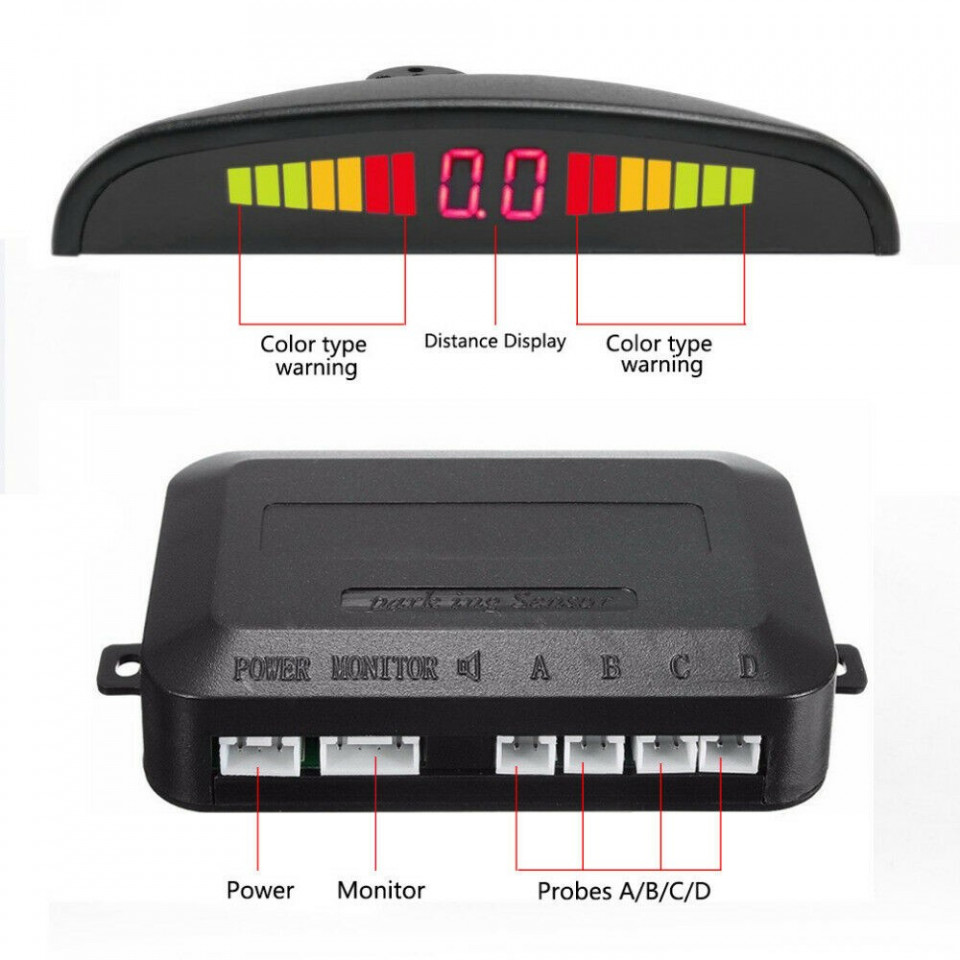 Senzori parcare cu display digital led negru