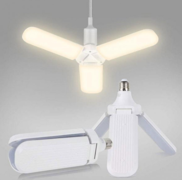 Poza Bec Lampa LED pliabila cu 3 brate mobile ajustabile soclu E27