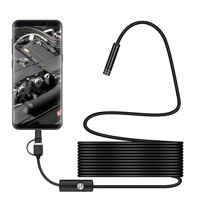 Camera endoscop 2 in 1 pentru android si windows, waterproof, 10 metri