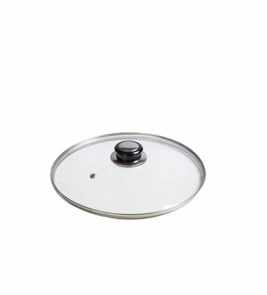 Capac rotund, sticla transparenta, 22 cm