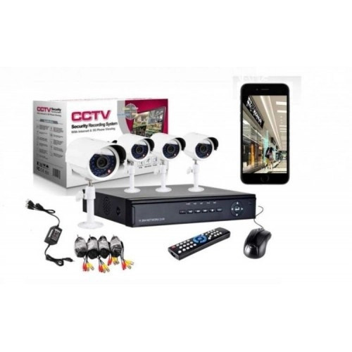 Sisitem de supraveghere video CCTV KIT DVR 4 Camere exterior 220V HD D1