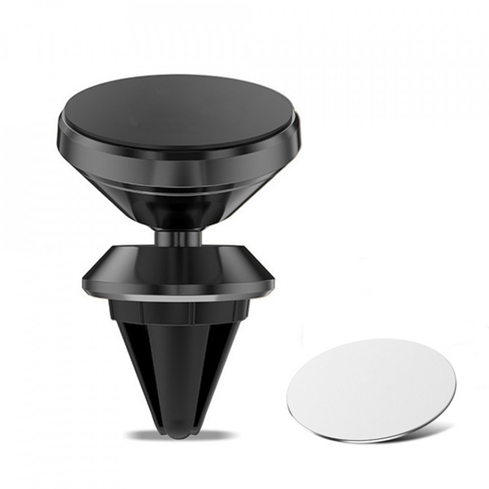 Suport auto pentru smartphone cu sistem de fixare în grila de aerisire , negru