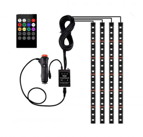 Banda led auto, lumini ambientale, telecomanda, jocuri de lumini, kit complet instalare