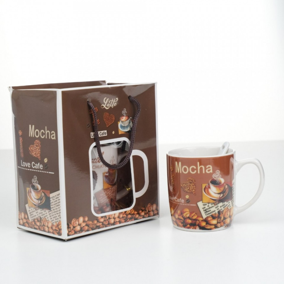 Cana cu lingurita, latte , 18 ml , ambalaj cadou