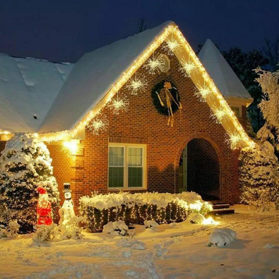 Instalatie luminoasa cu incarcare solara, cu telecomanda, 8 moduri iluminare, interior-exterior, ip44, 500 led, 5 buc