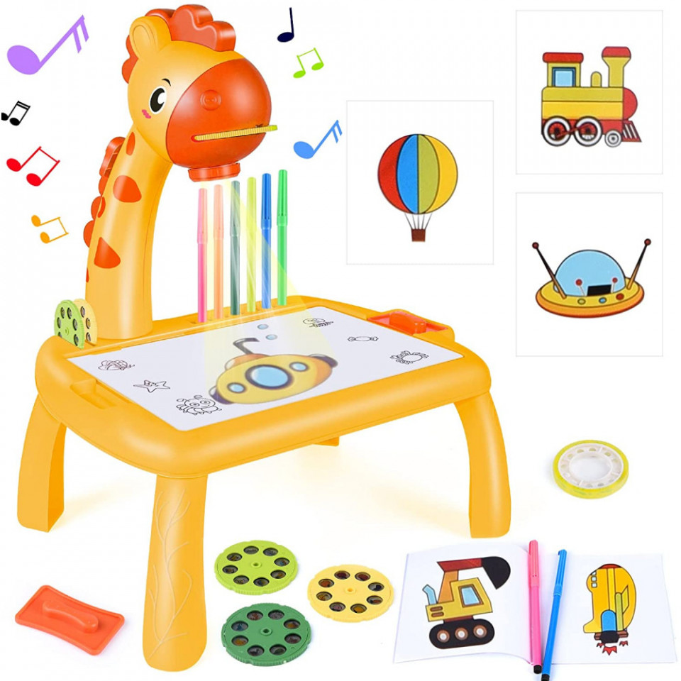 Masa de desen cu proiector girafa
