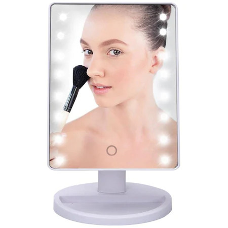 Oglinda cosmetica pentru machiaj cu iluminare led si touch, dreptunghiulara