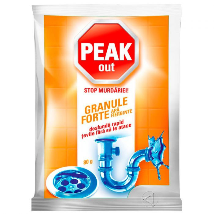 Granule pentru desfundat tevi, apa calda, 80g, peak out