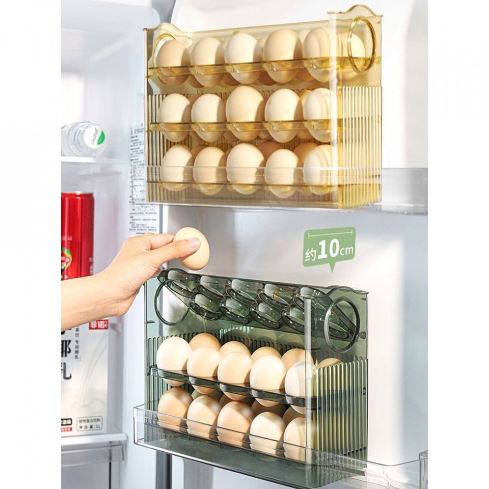 Organizator frigider pentru ouă din plastic, 30 de locuri